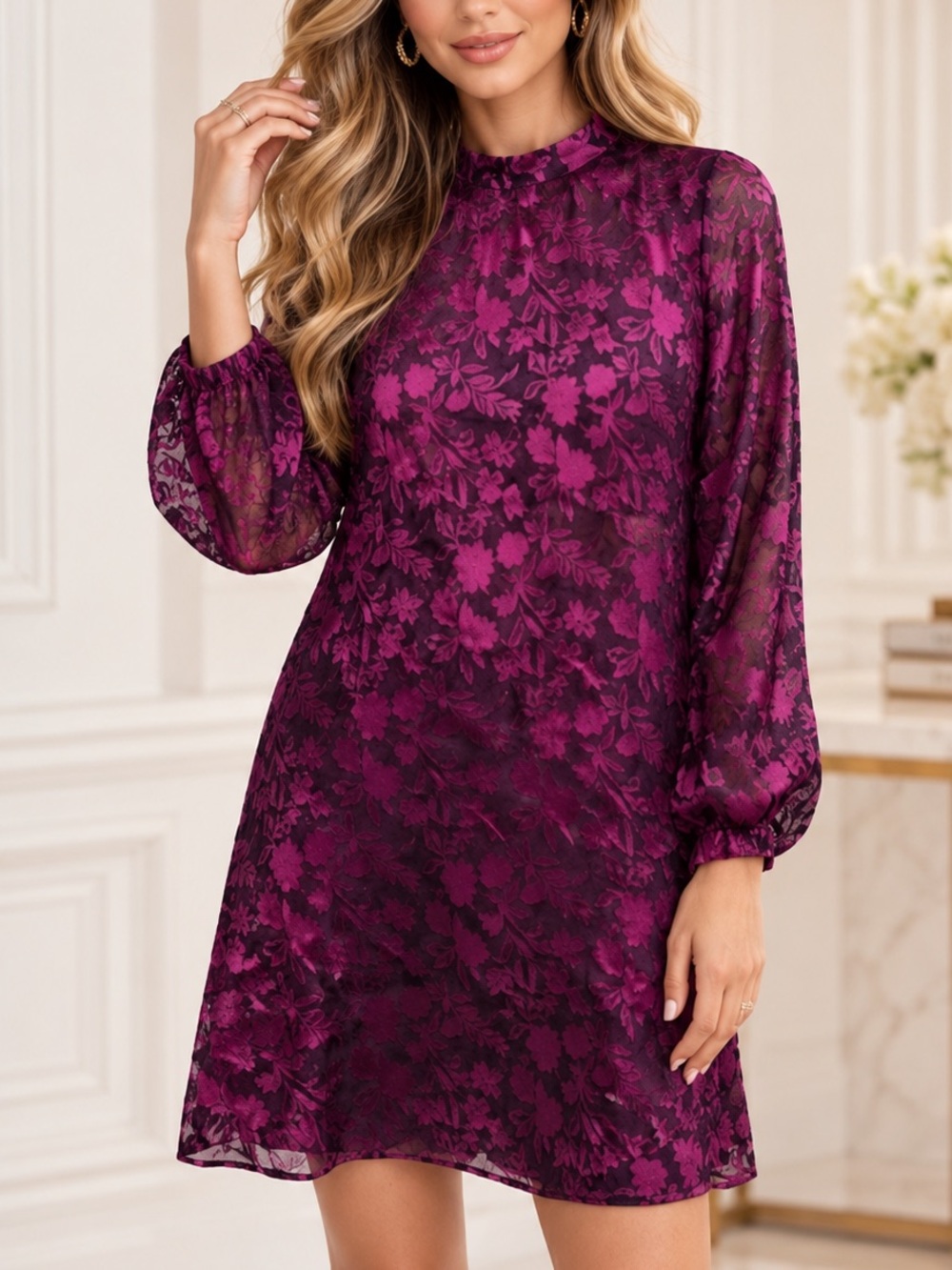 Club Monaco Swing Dress Overlay Burnout A Line Dress NWOT $258 retail luxury